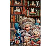 120 Piece Jigsaw Puzzles for Adults, Educational Games, Difficult, Logic Puzzles, Bookshelf Cat Girl Puzzles for Adults, Puzzle 120 Pieces