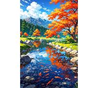 120 Piece Jigsaw Puzzles for Adults, Educational Games, Difficult, Logic Puzzles, Trees Rivers Fishs Puzzles for Adults, Puzzle 120 Pieces
