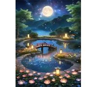 120 Piece Jigsaw Puzzles for Adults, Impossible Hard Difficult Challenging jigsaw puzzle 120 pieces adult Puzzles Classic Educational Games 25x20cm,Lotus Pond Moon