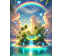 120 piece Jigsaw Puzzles for Adults Impossible Hard Difficult Challenging Puzzle, jigsaws 120 pieces for adults Fun Activity & Present for The Whole Family, Theme:Rainbow Plant Island