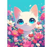 120 piece Jigsaw Puzzles for Adults Impossible Hard Difficult Challenging Puzzle, jigsaws 120 pieces for adults Fun Activity & Present for The Whole Family, Theme:Cartoon Cat Flower