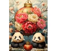 120 piece Jigsaw Puzzles for Adults Impossible Hard Difficult Challenging Puzzle, jigsaws 120 pieces for adults Fun Activity & Present for The Whole Family, Theme:Retro Floral Panda