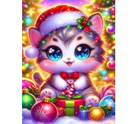 120 piece Jigsaw Puzzles for Adults Impossible Hard Difficult Challenging Puzzle, jigsaws 120 pieces for adults Fun Activity & Present for The Whole Family, Theme:Colorful Christmas Cat