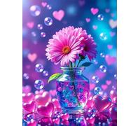 120 piece Jigsaw Puzzles for Adults Impossible Hard Difficult Challenging Puzzle, jigsaws 120 pieces for adults Fun Activity & Present for The Whole Family, Theme:Pink Daisy