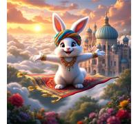 120 Piece Jigsaw Puzzles for Adults Magical Carpet Rabbit, Impossible Puzzle for adults, Challenging Adult jigsaw puzzles 120 pieces, puzzle Classic Educational Games, Fun Activity for Family