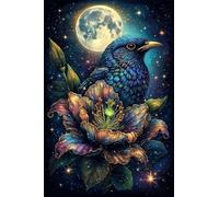 120 Piece Jigsaw Puzzles for Adults Moon Birds Flowers Challenging Puzzle Educational Games Puzzle for Adults 120 Pieces Family Game Great Gift Idea, 9.8 x 7.9 inch