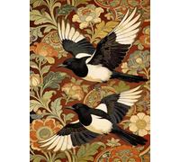 120 Piece Jigsaw Puzzles for Adults, Retro Magpie Jigsaw Puzzles for Adults 120 Pieces, 29.7x21cm Impossible Hard Difficult Challenging Adult Puzzles for Wall Decoration and Gifts