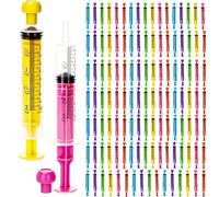 120 Pieces 10ml Plastic Syringe with Cap Oral Syringe Without Needle Colored Liquid Measuring Dispensing Tools Individually Sealed for Feeding, 6 Colors