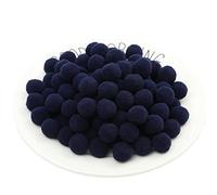 120 Pieces 15mm Craft Pom Poms Fuzzy Ball Cotton Rainbow Ball Easter Festive Pom Pom Self Adhesive Pompoms Fluffy Mini Pom Pom Ball for Jewelry Making Clothing Appliques (41_ Navy Blue)