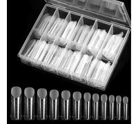 120 Pieces Acrylic Nail Molds, Transparent False Nail Extension Set, 12 Sizes False Nails Dual Form Nail Molds for DIY Nail Art and Salon
