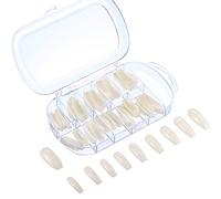 120 Pieces Acrylic Nail Tips Fake Coffin Nail Full Cover Ballerina Shape Nails 10 Sizes Women Artificial False Nail in Clear Box (Natural Color)