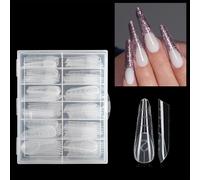 120 Pieces Artificial Nails Tips with Without Paper Base Quick Light Cured Design Manicure Accessory for Natural Looking Nails Acrylic Forms