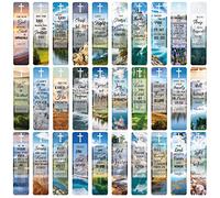 120 Pieces Bible Verses Bookmarks with Hollow Cross for Women Scripture Bookmarks Christian Book Markers for Women Men Church Gifts Supplies (Landscape)