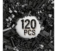 120 Pieces Bulk Bricks, 8 Sizes of Mixed Building Blocks, Compatible with Lego and All Other Brands (Black)
