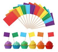 120 Pieces Colorful Blank Toothpick Flags Cheese Markers Food Labels for Party Buffet Toothpicks for Food Toothpick Flags Cupcake Flag Toppers for Cupcake Food Cheeseplate Appetizers, 6 Colors