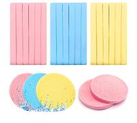 120 Pieces Facial Sponge Compressed,Professional Makeup Removal Sponge,Round Face Cleaning Sponge for Spa,Exfoliating,Mask(Yellow,Pink,Blue)