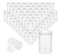 120 Pieces Film Canisters with Caps 35 mm Plastic Empty Camera Reel Storage Containers Case with Lids for Small Accessories Rockets Experiment Fish Hook Film Keys Coins Art Beads (Clear)