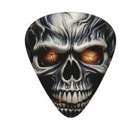 120 Pieces Guitar Picks Bulk, 3 Different Thickness Custom Guitar Tips with Storage Box, Evil Skull Guitar Accessories for Bass, Electric Guitar, Lovers