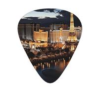 120 Pieces Guitar Picks Bulk, 3 Different Thickness Custom Guitar Tips with Storage Box Las Vegas, Night View Guitar Accessories for Bass, Electric Guitar