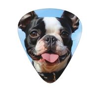 120 Pieces Guitar Picks in Bulk, 3 Different Thickness Custom Guitar Tips with Storage Box, Boston Terrier Guitar Accessories for Bass, Electric Guitar, Lovers