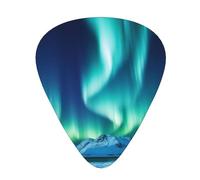 120 Pieces Guitar Picks in Bulk, 3 Different Thickness Picks, Customizable Guitar Picks with Storage Box, Northern Lights Guitar Accessories for Bass, Electric Guitar, Guitar Lovers