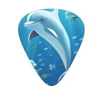 120 Pieces Guitar Picks in Bulk, 3 Different Thickness Picks, Customizable Guitar Picks with Storage Box, Dolphin Guitar Accessories for Bass, Electric Guitar, Guitar Lovers