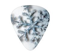 120 Pieces Guitar Picks in Bulk, 3 Different Thickness Picks, Customizable Guitar Picks with Storage Box, Clear Snowflake Guitar Accessories, for Bass, Electric Guitar, Lovers