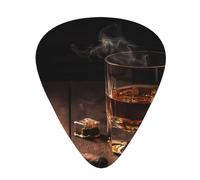 120 Pieces Guitar Picks in Bulk, 3 Pcs Different Thickness Customizable Guitar Picks with Storage Box, Whiskey Cigar Guitar Accessories for Bass, Electric Guitar