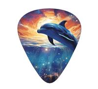 120 Pieces Guitar Picks in Bulk, 3 Pieces Different Thickness Custom Guitar Picks with Storage Box, Colorful Starry Sky Dolphin Ocean Guitar Accessories