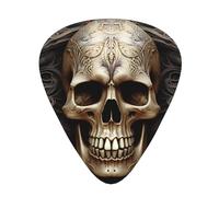 120 Pieces Guitar Picks in Bulk, 3 Pieces Different Thickness Customizable Guitar Picks with Storage Box, Skulls, Guitar Accessories for Bass, Electric Guitar, Guitar Lovers