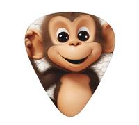 120 Pieces Guitar Picks in Bulk, 3 Pieces Different Thickness Customizable Guitar Picks with Storage Box, Guitar Accessories Monkey Guitar Accessories for Bass, Electric Guitar, Lovers