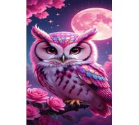 120 Pieces Puzzle For Adults Pink Moon Owl Jigsaw Puzzles Teens Educational Toys Challenging puzzles for Wall Decor Gifts Finished Size: 25x20 cm