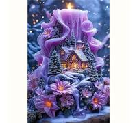 120 Pieces Puzzle For Adults Purple Candle House Jigsaw Puzzles Teens Educational Toys Challenging puzzles for Wall Decor Gifts Finished Size: 25x20 cm