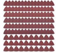 120 Pieces Sandpaper Triangle Sanding Pads Hook and Loop Assorted Grits10x (40/60/80) 15x (120/150/180/240/320/400) for 3-1/8 Inch Oscillating Multi Tool, No Holes