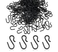 120 Pieces Small S Shaped Hooks, 260mm Stainless Steels S Hook for Hanging, Heavy Duty, Space Saving S Hooks for Jewellery, Photographs, Keyrings, Calendars, Hats, Towels, Ties(Black)