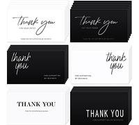 120 Pieces Thank You for Your Order Cards Customer Appreciation Note Cards Thank You for Supporting My Business Card for Small Business Owners Stores Online Retailers 3.5 x 2 Inch(Black, White)