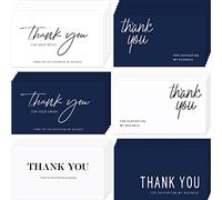 120 Pieces Thank You for Your Order Cards Customer Appreciation Note Cards Thank You for Supporting My Business Card for Small Business Owners Stores Online Retailers 3.5 x 2 Inch(Navy Blue, White)