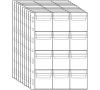 120 Pocket Coin Pages - 12 Grids/Page Plastic Coin Holders Stamp Currency Protector Coin Collecting Supplies 10 Sheets CS03012