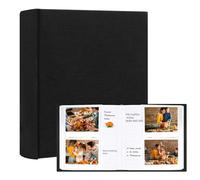 120 Pocket Photo Album for Fujifilm Instax Wide 400/300 - Linen Cover with Writing Space, Fits Polaroid Now/Now +/OneStep/OneStep 2, POP/Lab Printer & i-Type/600/SX-70 Film (Black)