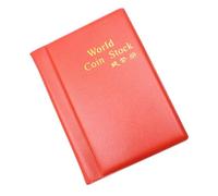 120 Pockets Coins Collection Album Books Plastic Money Organizer Badges Cards Organization Storage Albums Accessory Red