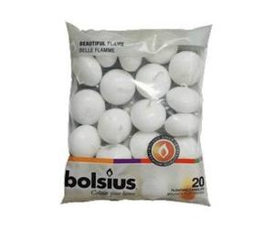 120 PREMIUM BOLSIUS WHITE FLOATING CANDLES, 6 x 20 PACK 5HOUR BURN TIME