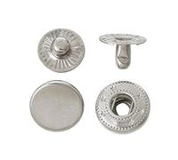 120 Sets 10mm Metal Snap Fasteners Press Stud Rounded Sewing Rivet Buttons Clothing Leather Craft DIY Poppers Silver