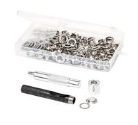 120 Sets Grommet Tool Kit,Grommets Eyelets Pliers Set, 10 mm Metal Washers Setting with Punch，for Tarpaulin Leather Fabric Crafting Awning Curtain Eyelet Kit