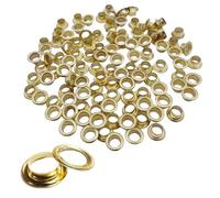 120 Sets Grommets Eyelets 6mm,Gold Eyelets,Metal Eyelets For Leather,Metal Eyelets Grommets with Washers For Leather Fabric