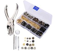 120 Sets Leather Snap Fasteners Kit, 12.5mm 6 Color Snap Tool Kit Button Press Studs and Installation Tools for Clothes Bracelets Bags