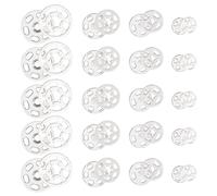 120 Sets Plastic Snap Fasteners Duvet Press Studs for Clothing Invisible Sewing on Snap Buttons Round Clear Press Button Clear Snaps for Sewing Shirts Sewing Clothing DIY Craft, 7/12/15/20mm