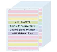 120 Sheet Handwriting Paper 8.3x11in Double Side Colored Primary Writing Paper for Kids with ADHD 0.63in Tactile Writing Line Spacing Multi-Sensory Ruled Handwriting Tablet Dysgraphia Pad for Children