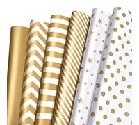 120 Sheets Metallic Gold Tissue Paper Bulk - 50x35cm, Shimmer White Gold Tissue Paper for Gift Bags Wrapping Gifts DIY Crafts Packing Birthday Wedding Baby Shower Christmas Holiday All Occasions