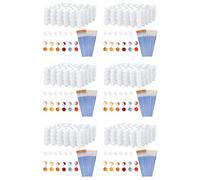120 Strips 720 Pots Empty Paint Strips and 120 Pieces Paint Brushes,Paint Cup Clear Plastic Containers,3Ml/0.17Oz