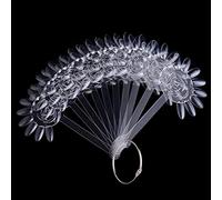 120 Tips Fan-shaped Nail Art Tips Display Polish Board Flower Display Practice Sticks Tool with Metal Split Holder False Nail Tips Natural Short Long Coffin Short Square for Acrylic for